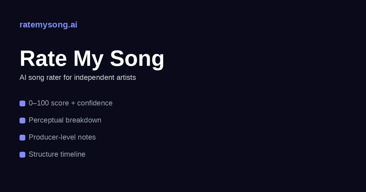 Rate My Song AI | AI Song Rater with 0-100 Score